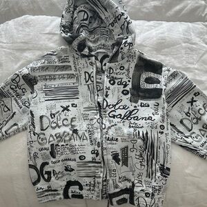 Dolce & Gabbana Kids Monochrome Graphic Hoodie